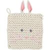 Mud Pie Bunny Crochet Trivet, Pink