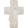 Mud Pie Lg Ceramic Flower Cross; 7″ X 4 3/4″