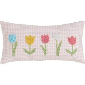 Mud Pie Basket Bunny Easter Pillow;(Tulip)