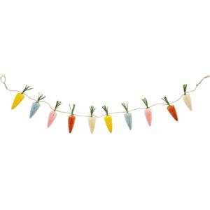 Mud Pie Bottle Brush Carrot Garland; 60″