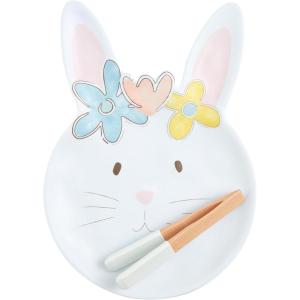 Mud Pie Bunny Cookie Tray; tray: 10″ x 14″; tongs: 6.5″