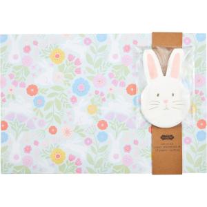 Mud Pie Easter Placemat Napkin Set, 18.5″ 12.5″, BLUE