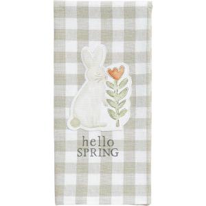 Mud Pie Flower Patch Towel, Three Flowers; 18″ x 26″(Three Bunnies)