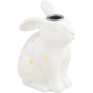 Mud Pie Led Bunny Taper Holder; Large 6″ x 4 1/2″