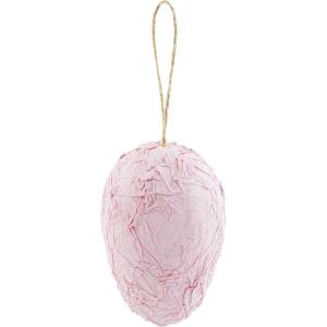 Mud Pie Paper Mache Egg Decor, 4″ x 2.5″, Pink