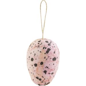 Mud Pie Paper Mache Egg Decor, 4″ x 2.5″, Pink Speckle