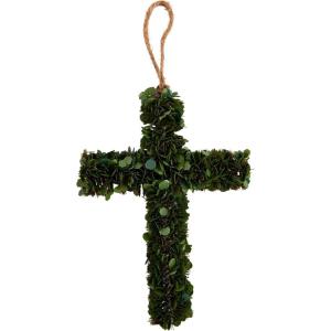 Mud Pie Small Boxwood Cross; 7″ X 5 1/2″