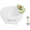Mud Pie Green Ceramic Guacamole Dip Bowl Set(Green)