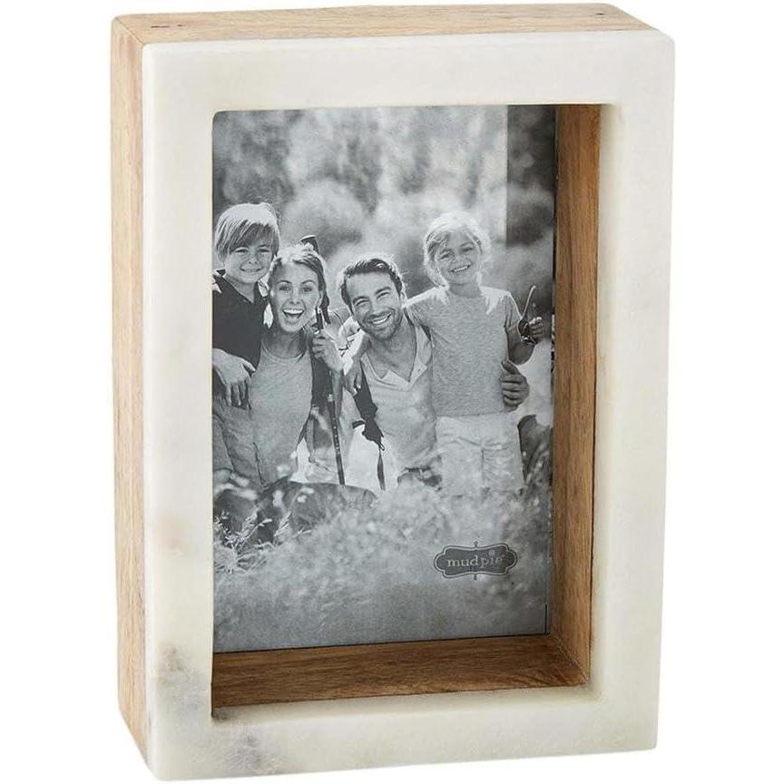 image:imageMud Pie 5 X 7 WOOD MARBLE SHADOW FRAME multi 46900400L