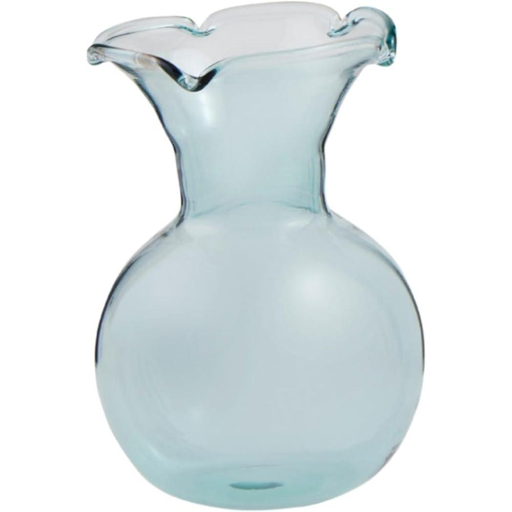 image:imageMud Pie Blue Botanica Ruffle Vase 4 x 3 14 DiaBlue