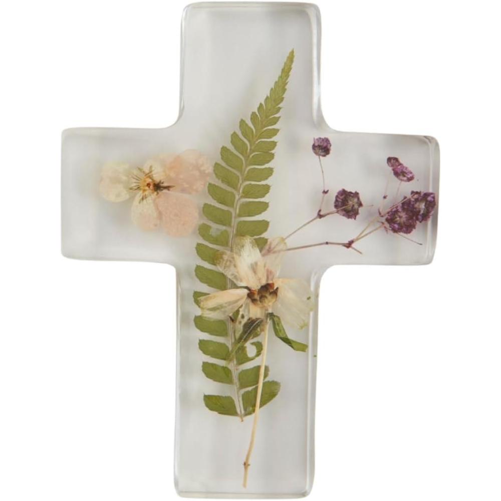 image:imageMud Pie Dried Flower Resin Cross W Fern 5 X 3 34