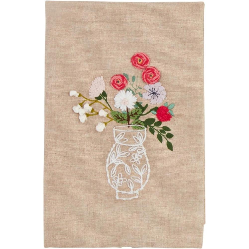 image:imageMud Pie Flower Stems Embroidery Towel 21 x 14Flower in Vase
