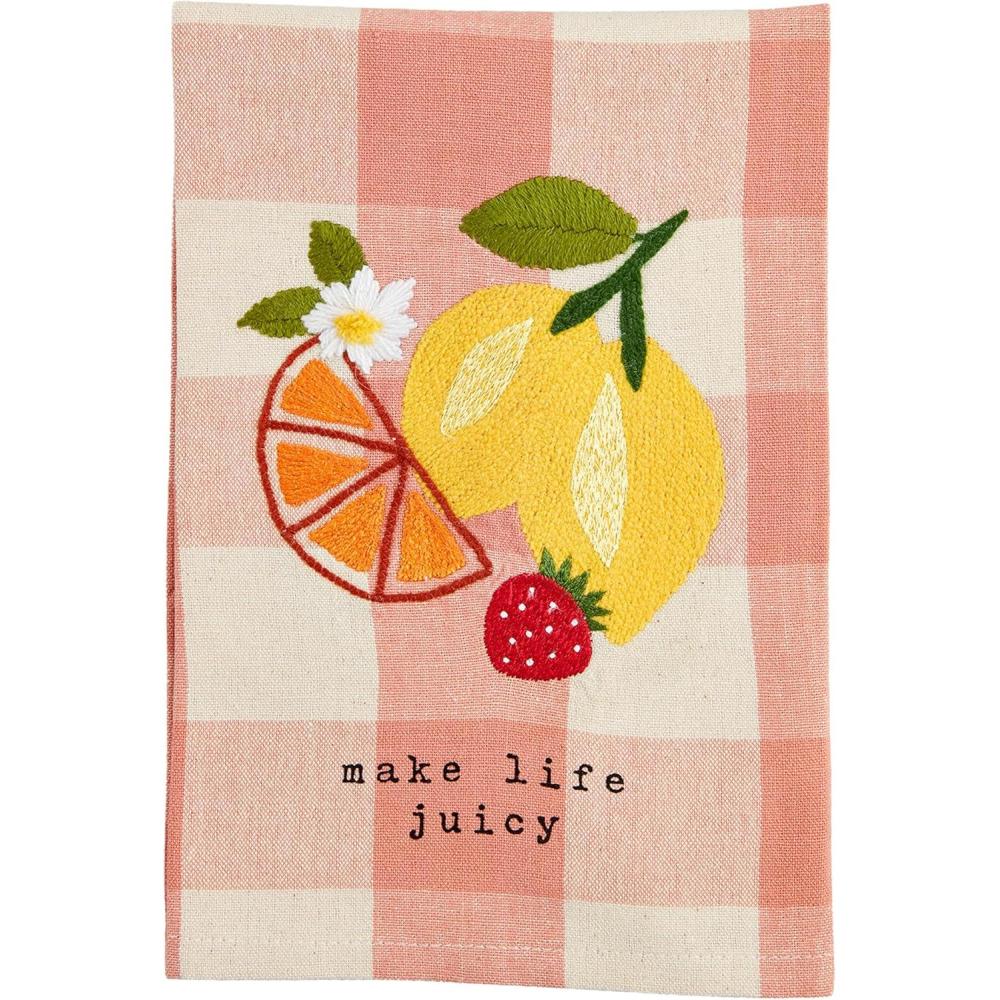image:imageMud Pie Make Life Embroidered Towel 21 x 14