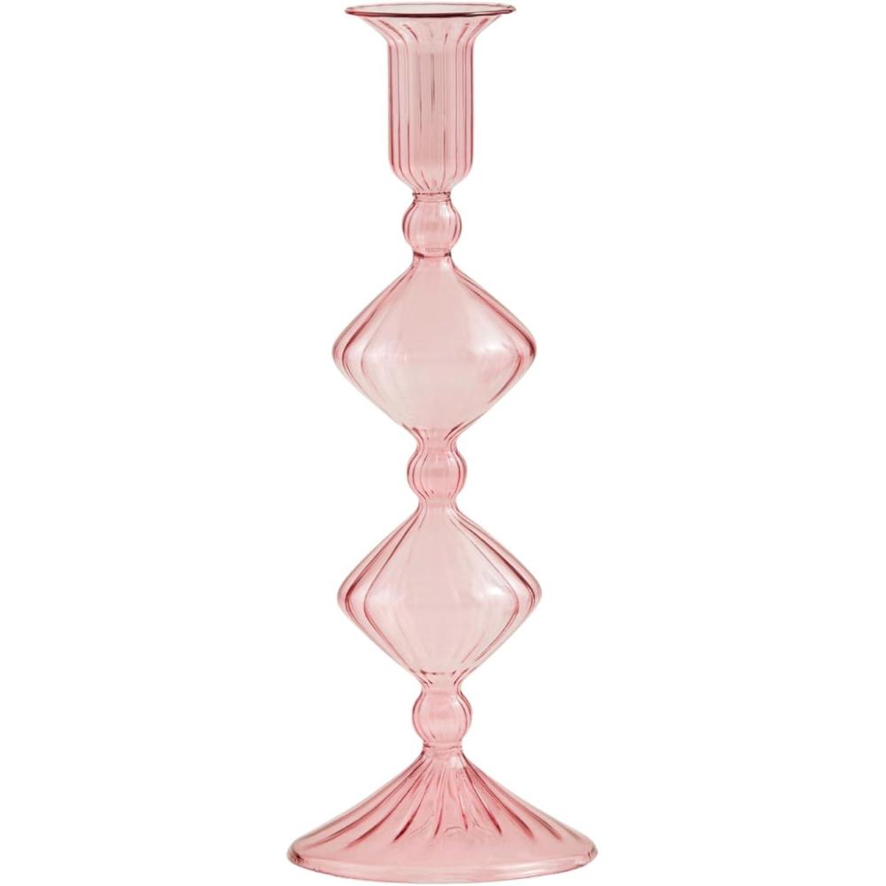 image:imageMud Pie Pink Glass Taper Holder 9 34