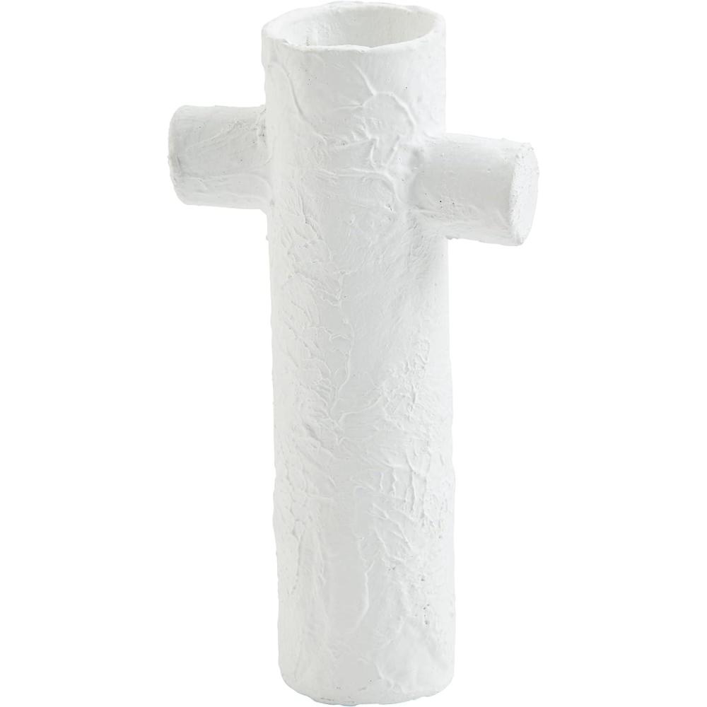 image:imageMud Pie Short Paper Mache Cross Vase 7 x 3 12Cream