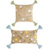 Mud Pie Embroidered Dhurrie Floral Pillow, Bloom