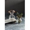 Mud Pie Ruffled Gold Glass Vase, Large, 7 1/2″ x 7″ Dia(Clear)