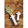 Mud Pie Short Paper Mache Cross Vase, 7″ x 3 1/2″,Cream