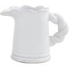 Mud Pie Twisted Handle Pitcher Vase, Large, 7″ x 5.25″(White)