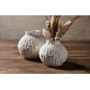 Mud Pie Woven Ceramic Round Vase, Large, 8.25″ x 7.5″