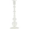 Mud Pie Clear Ball Glass Taper Holder; 11″