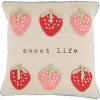 Mud Pie Crochet Strawberry Pillow; 18″ x 18″