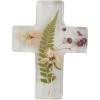 Mud Pie Dried Flower Resin Cross W Fern; 5″ X 3 3/4″