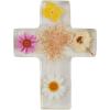 Mud Pie Dried Yellow Flwer Resin Cross; 5″ X 3 3/4″