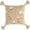 Mud Pie Embroidered Dhurrie Floral Pillow, Bloom