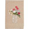 Mud Pie Flower Stems Embroidery Towel; 21″ x 14″(Flower in Vase)