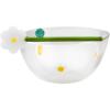 Mud Pie Glass Inlay, tidbit 2 1/2″ x 4 1/2″ dia | spoon 5 1/2″, Clear