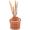 Mud Pie Large Terracotta Rattan Vase; 7 1/4″ x 6″ Dia