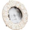 Mud Pie Round Flower Mini Frame; 5″ dia