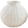 Mud Pie Woven Ceramic Round Vase, Large, 8.25″ x 7.5″