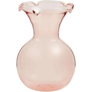 Mud Pie Blue Botanica Ruffle Vase; 4″ x 3 1/4″ Dia(Pink)