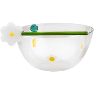 Mud Pie Glass Inlay, tidbit 2 1/2″ x 4 1/2″ dia | spoon 5 1/2″, Clear