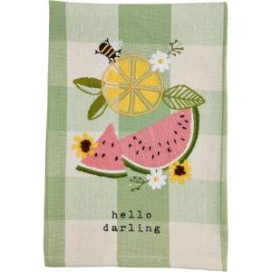 Mud Pie Hello Embroidered Towel; 21″ x 14″