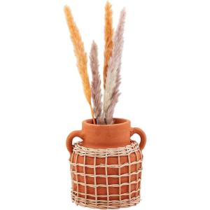 Mud Pie Large Terracotta Rattan Vase; 7 1/4″ x 6″ Dia