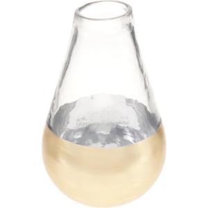 Mud Pie Medium Glass and Gold Vase