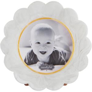 Mud Pie Scallop Resin Small Frame; round 4 1/2″ dia