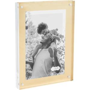 Mud Pie Small Brass Acrylic Frame; 5 1/2″ x 7 1/2″