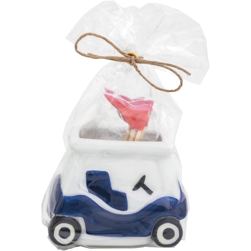 image:imageMud Pie Blue Ceramic Golf Cart Toothpick Holder SetBlue