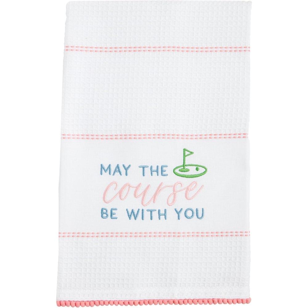 image:imageMud Pie May The Course Golf Waffle Towel 26 x 16 12