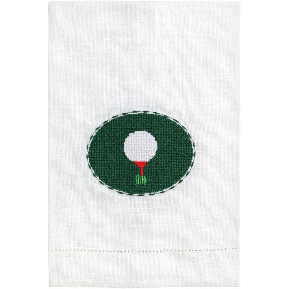 image:imageMud Pie White Cotton Golfer Needlepoint TowelWhite Golf Ball