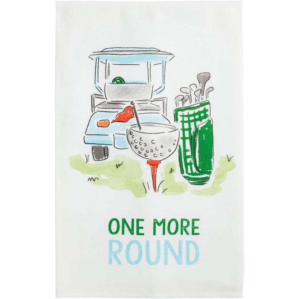 image:imageMud Pie White Cotton Tinis Funny Golf TowelOne More Round