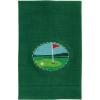 Mud Pie White Cotton Golfer Needlepoint Towel(Green Golf Flag)