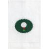 Mud Pie White Cotton Golfer Needlepoint Towel(White Golf Ball)