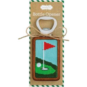 Mud Pie Blue Golf Course Wood Bottle Opener(Light/Pastel Blue)