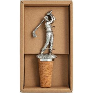 Mud Pie Golfer Metal Bottle Stopper(Silver)