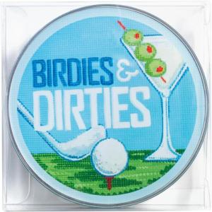 Mud Pie Green Acrylic Golf Coasters